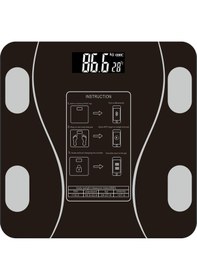 Resim Jeehugo Usb Şarjlı 26 Cm Siyah Vücut Yağlığı Analizi Dijital Terazi 