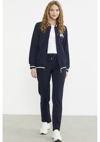 Resim Fermuarlı Triko Kombinli Eşofman Takım - Lacivert Lacivert 