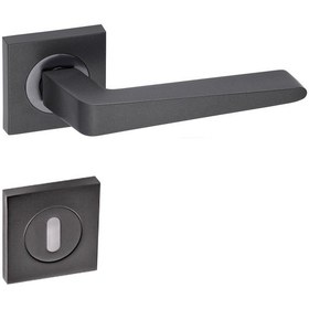 Resim Arpat Porto Kare Rozetli Kapı Kolu Alüminyum Antrasit Oda 