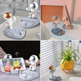 Resim Mini Astronot Model Telefon Ve Tablet Tutucu Standı 