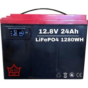 Resim Ortec 12.8v 24ah Lifepo4 Batarya Akü 1280 Wh- Yüksek Çevrim Ömrü 
