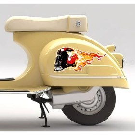 Resim Sticker Usta Speed Hız Kasklı Kurukafa 2 Adet Sticker 00515 