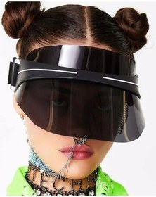 Resim Kadın Güneş Koruyucu Renkli Pleksi Cam Vizör Plaj Şapkası 