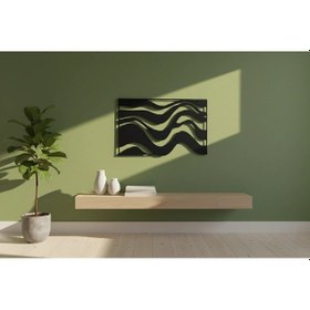 Resim Dalgalı Soyut Şeritler Metal Duvar Tablosu 