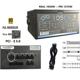 Resim Aztech ATX1050 1050W 12 CM Fan 80+ Copper Tam Modüler Psu Güç Kaynağı 