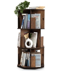 Resim Dk30-vigowood Döner Kitaplık - 3 Kat / Ceviz Ceviz 