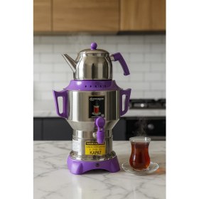 Resim Armağan Elektrikli Semaver & Çay Makinesi & Çaycı - Paslanmaz Çelik 45 Bardak Lila 