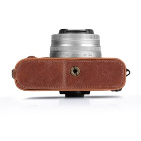 Resim MegaGear Nikon Z Fc Tek Dip Hakiki Deri Fotoğraf Makinesi Kılıfı - Kahverengi 