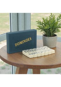 Resim Lüks Deri Kutulu Premium Domino Seti 28 Parça Spinner Lı Çift 6 Taş 2-4 Oyuncu Yeni Yıl Hediyesi C 