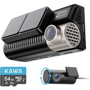 Resim Kawa D11 2 Kameralı Ön / Arka 4k+1080p Sony Starvıs Sensörlü Yapay Zeka Destekli Wi-fi Gps'li Araç Kamerası 