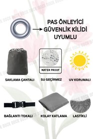 Resim Dock APACHİ DORU ÇANTA VE KİLİT UYUMLU GRİ MOTOSİKLET BRANDASI(4 MEVSİM) 
