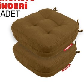 Resim Xpermate 2'li Çift Kat Sandalye Minderi 42x42x8 Kahverengi 