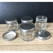Resim mobilreyon - 10 Adet 29 Cc Cam Kavanoz - Gümüş Kapak - Hediyelik , Hobi , Düğün, Nişan-mini Kavanoz 
