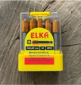 Resim Elka Ph2 Stoplu Vida Sıkma Ucu Mıknatıslı Yıldız Bits Uç Yıldız Uç 65mm 10adet 