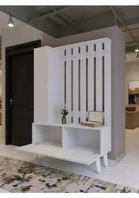 Resim Resital Portmanto Vestiyer - Gp7001-1 - Beyaz Silver Beyaz 