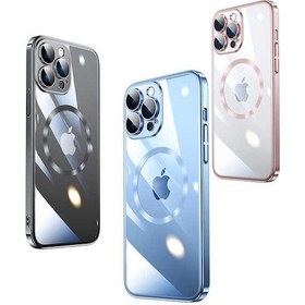 Resim İphone 13 Pro Max Uyumlu Wireless Şarj Özellikli Sert Pc Zore Riksos Magsafe Kılıf-mavi Mavi 