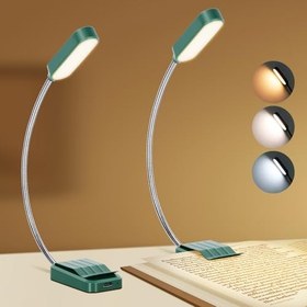 Resim Kitap Işığı, Okuma Işığı 2'li Paket, Şarj Edilebilir Kitap Işığı, 3 Renk ve Kademesiz Karartma ve 360 ° Esnek Boyun, Hafif Kitap Işık Klipsi, Kitap Severler Hediyeler 