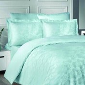 Resim Maxstyle Jakarlı Saten Evgenia Mint Double Nevresim Takımı 
