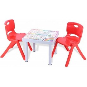 Resim Depootoptan Sağlam Plastik Mandella Rubi Ingilizce Desenli Çocuk Masası 2 Ad (533280750) 