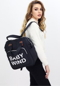 Resim Termal Bölmeli Anne Bebek Bakım Çantası Omuz Askılı Bebek Arabası Uyumlu Geniş Hacimli Omuz Çantası Siyah 