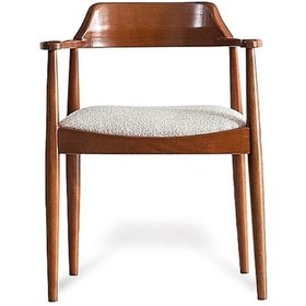 Resim Lines İskandinav Ahşap Sandalye Ceviz - Beyaz 