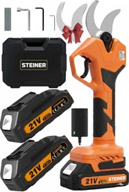 Resim STEİNER 52 Mm Dijital Göstergeli Kömürsüz Motor Akülü Bağ Dal Ağaç Kesme Biçme Budama Makinesi Şarjlı Makas 
