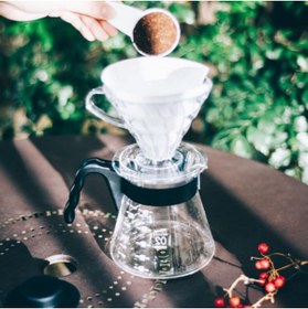 Resim markentegra Şeffaf Kahve Demleme Seti - V60, Akrilonitril Stirenden Üretilmiş 