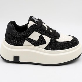 Resim Guja Kadın Kalın Taban Taş Detaylı Bağcıklı Günlük Spor Ayakkabı GJ360 - Siyah - 36 