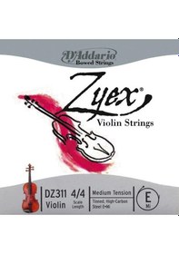 Resim D'addario Dz311 Zyex Tek Keman Mi E Teli 4/4 Karbon Çelik Y 