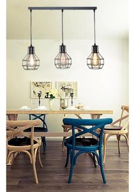 Resim Mylights Retro Rustik Kafes Üçlü Sıralı Masa Üstü 60Cm 