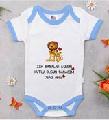 Resim Bitmeyenkartus Bk Kids Kişiye Özel Mavi Bebek Body Zıbın - Model 28 Çok Renkli 