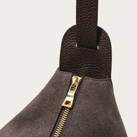 Resim Nova Large Shoulder Bag in Suede - Mocha Brown 