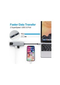 Resim USB 3.1 Type C To Hdmi Mhl - 2X USB 3.0 Gigabit Ethernet Çevirici 