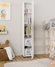 Resim Kzy Mobilya Tek Kapak Çocuk Elbise Dolabı Kazak Dolabı Kıyafet Dolabı Gömlek Dolabı Kışlık Dolabı Beyaz 