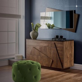 Resim DTMHOME Premium Yeşil Yuvarlak Bench Puf 