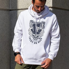 Resim Skull Tasarımlı Kapşonlu Sweatshirt 