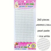 Resim 3/4/6Mm İnci Zinciri Beyaz Yapıştırıcı Bağlantı Üç Boyutlu Dekorasyon Makyaj El Yapımı Yapıştırma 750 adet /468 adet /260 adet 