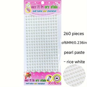 Resim 3/4/6Mm İnci Zinciri Beyaz Yapıştırıcı Bağlantı Üç Boyutlu Dekorasyon Makyaj El Yapımı Yapıştırma 750 adet /468 adet /260 adet 