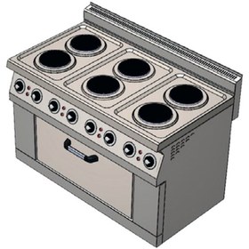 Resim CSA Inox CSA Karacasan 120 cm 700 Seri Set Üstü 6+1 Fırın Elektrikli Kuzine (120x70x85Cm) 
