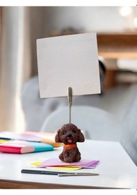 Resim Kahverengi Sevimli Kawaii Köpek Fotoğraf Not Tutucu Kahverengi 