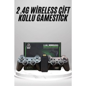 Resim 2.4g Uyumlu Kablosuz Çift Kol Atari Retro 20000 Oyun Game Stick 