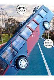Resim OYUNCAKSAHİLİ Otobüs Full Metal Gövde Troleybüs Çekbırak Otobüs Demir Tramway ışıklı Sesli Metrobüs 