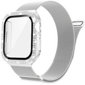 Resim Gateesat Mixed Renkli 1.77in Mesh Metal Kasa İwatch Ultra 2 10 9 8 Se 7 6 5 4 3 Manyetik Bileklik 