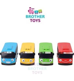Resim Brother Toys Tayo Oyuncak Otobüs 7 cm 4lü Set Çek Bırak Tayobüs Tayo Gani Lani Aogi 