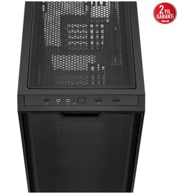 Resim ASUS A21 Mesh Temperli Cam Mid Tower Bilgisayar Kasası Siyah 