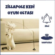 Resim ZillaPole Vantuzlu Tüylü Zilli Kedi Oyun Oltası 