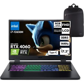 Resim Acer Nitro 5 AN517-55-79B5 I7-12650H 48-Gbddr5 2 Tbssd RTX4060 (8GB-140W) 17.3" Fhd Windows 11 Home Taşınabilir bilgisayar + Hmf Sırt Çantası NH.QLFEY.004HMF39 