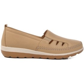 Resim Voyager Bej Hakiki Deri Anatomik Kadın Casual Ayakkabı Çok Renkli 