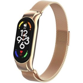Resim Ardemix Xiaomi Mi Band 7 Uyumlu Krd-01 Metal Kordon-rose Gold 