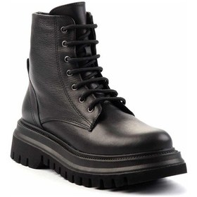 Resim Siyah Hakiki Deri Kadın Bot & Bootie K02553870103 Siyah 